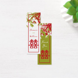 Bamboo Löv Dubbla Happiness Bröllop Gift Märkres Litet Visitkort