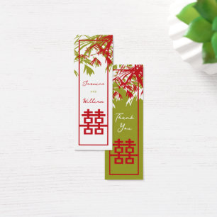 Bamboo Löv Dubbla Happiness Bröllop Gift Märkres Litet Visitkort