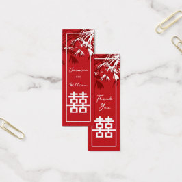 Bamboo Löv Dubbla Happiness Bröllop Gift Märkres Litet Visitkort