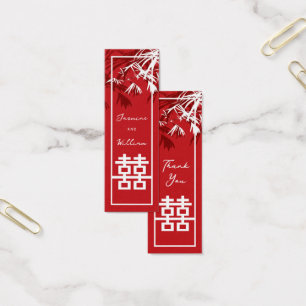 Bamboo Löv Dubbla Happiness Bröllop Gift Märkres Litet Visitkort