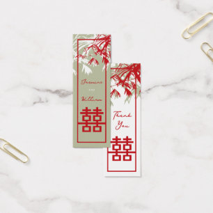 Bamboo Löv Dubbla Happiness Bröllop Gift Märkres Litet Visitkort