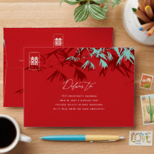 Bamboo Löv Dubbla Happity Chinese Bröllop