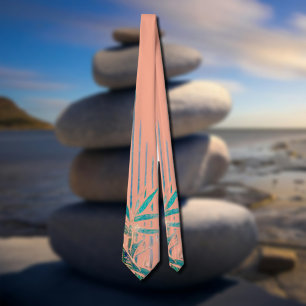 bamboo löv i persikor slips