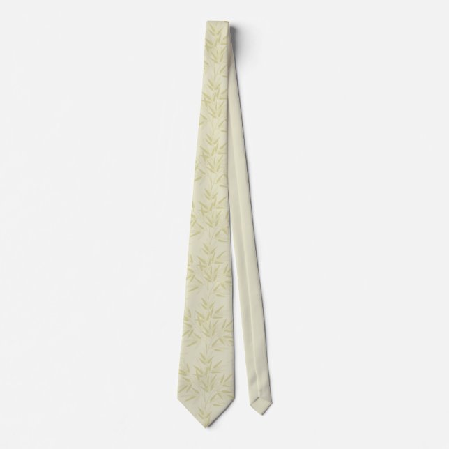 Bamboo Löv Mönster Tie - Elegant Modern Stil Slips (Framsida)