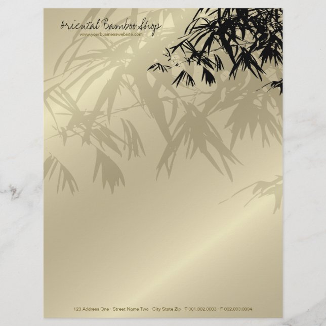 Bamboo Löv Silhouette Business Letterhead Brevhuvud (Framsida)