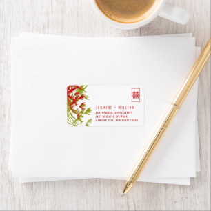 Bamboo Lövs Shuang Xi Chinese Bröllop Adress Adressetikett