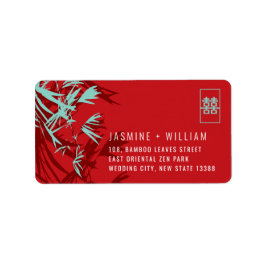 Bamboo Lövs Shuang Xi Chinese Bröllop Adress Adressetikett