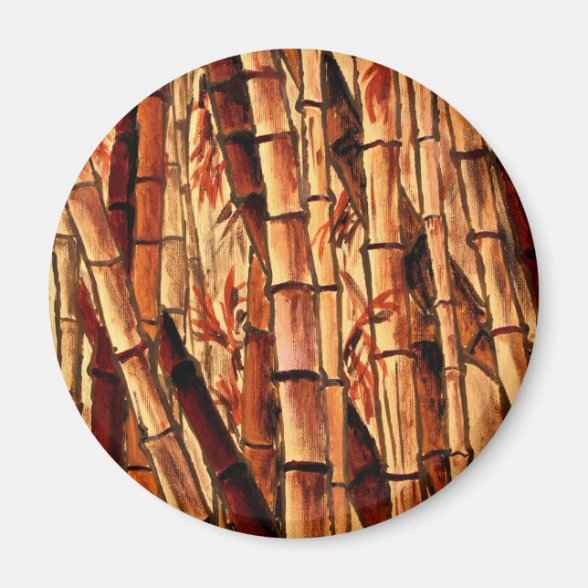 bamboo-målning av asiatisk orientalisk konst magnet (Framsidan)