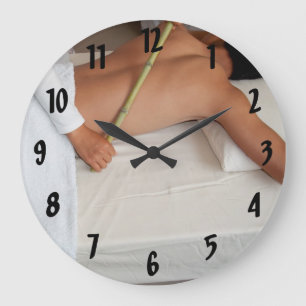 Bamboo massage Therapy Relieves Tension Stor Klocka