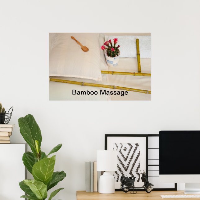 Bamboo Massage Verktyg Poster (Hemmakontoret)
