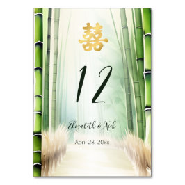 Bamboo Modern kinesiska Bröllop Bordsnummer