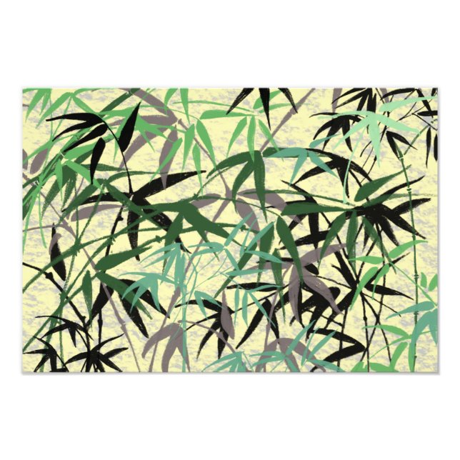 Bamboo Mönster, Bamboo Lövs, Bamboo Shoots Fototryck (Framsidan)