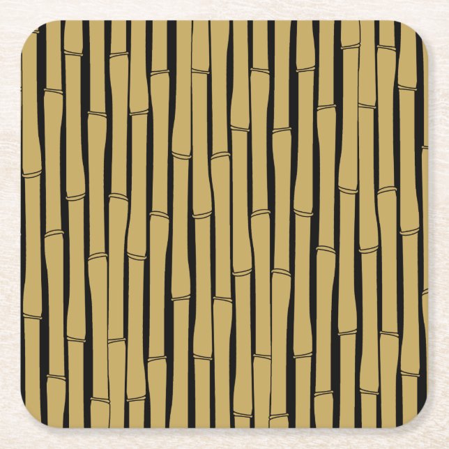 Bamboo Mönster Underlägg Papper Kvadrat (Framsidan)