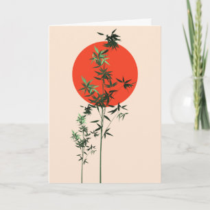 Bamboo och Red Sol Birthday Kort