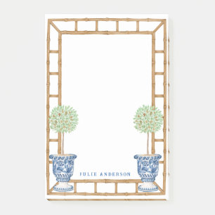 Bamboo & Olive Topiary Chinoiserie Post-it Block