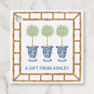 Bamboo & Olive Topiary Vapensköld Monogram Gåvor Etiketter