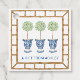 Bamboo & Olive Topiary Vapensköld | Monogram Gåvor Etiketter