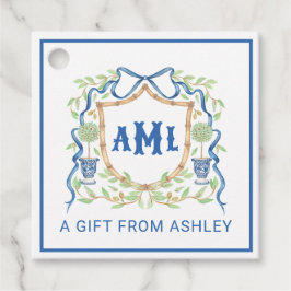 Bamboo & Olive Topiary Vapensköld | Monogram Gåvor Etiketter