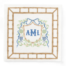 Bamboo & Olive Topiary Vapensköld | Monogram