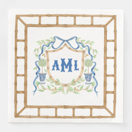 Bamboo & Olive Topiary Vapensköld | Monogram Pappersservett