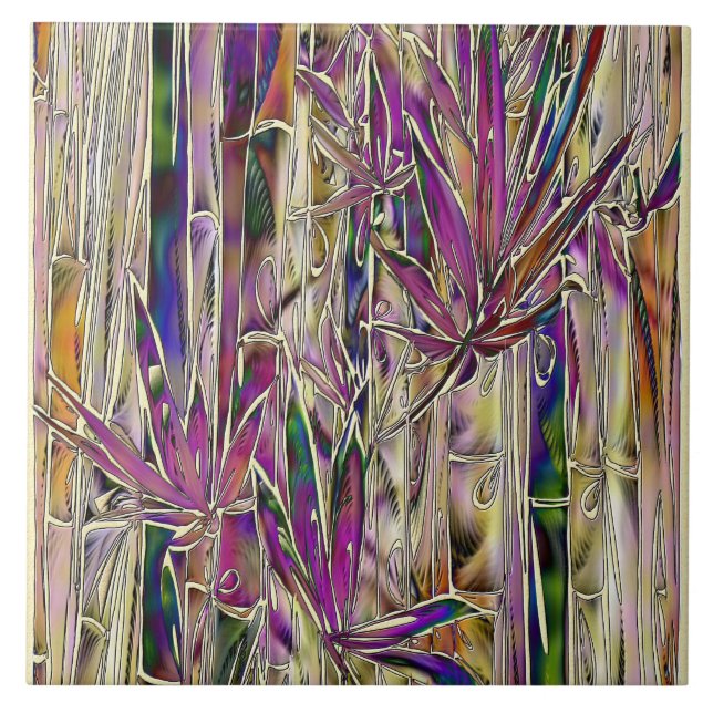 Bamboo Original Art Long Bord keramik Tile Kakelplatta (Framsidan)
