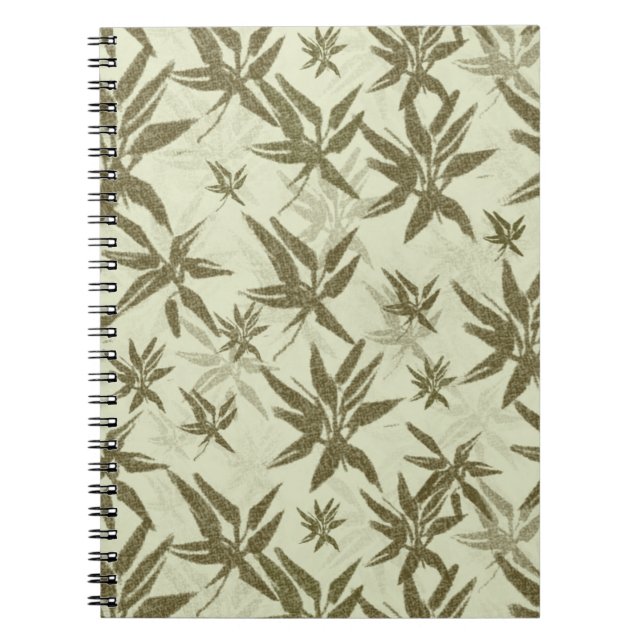 Bamboo på Beige Sheers - sömlös yta mönster. Anteckningsbok (Framsidan)