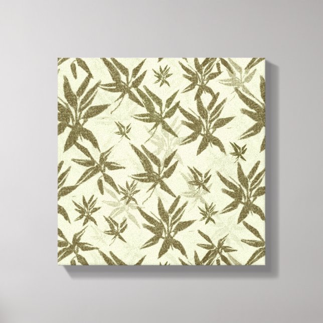 Bamboo på Beige Sheers - sömlös yta mönster. Canvastryck (Framsida)