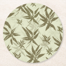 Bamboo på Beige Sheers - sömlös yta mönster. Underlägg Papper Rund