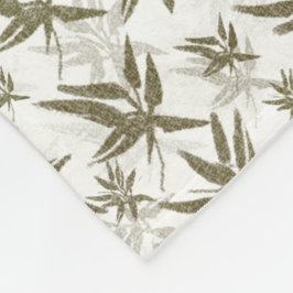 Bamboo på vitbladen - sömlös yta mönster. fleecefilt