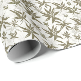 Bamboo på vitbladen - sömlös yta mönster. presentpapper