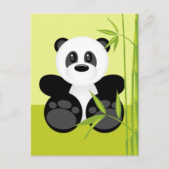 Bamboo Panda Bear Vykort (Framsida)