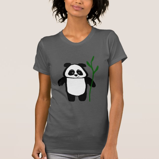 Bamboo Panda Bella Canvas Dam Tshirt Tee Shirt (Framsida)