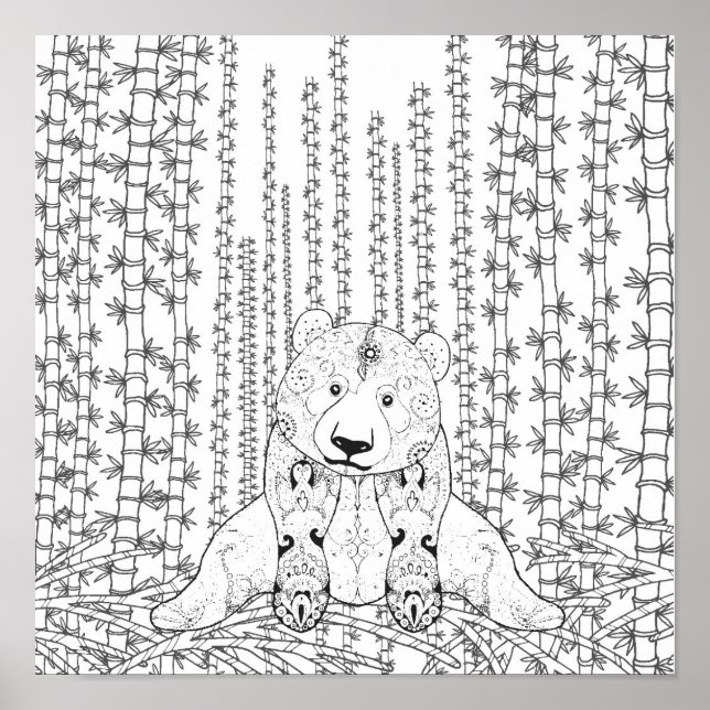 Bamboo Panda Doodle 2 Poster (Framsidan)