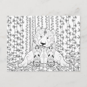 Bamboo Panda Doodle Vykort