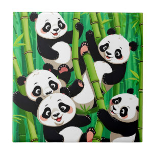 Bamboo Panda Kakelplatta