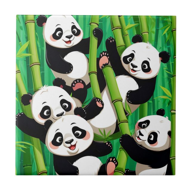 Bamboo Panda Kakelplatta (Framsidan)