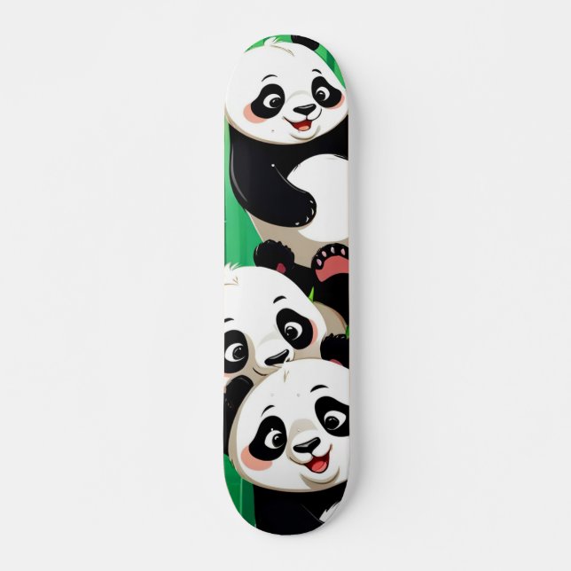 Bamboo Panda Mini Skateboard Bräda 18,5 Cm (Framsida)