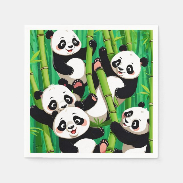 Bamboo Panda Pappersservett (Framsidan)