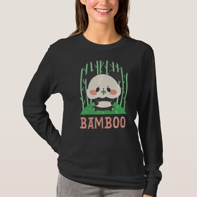 Bamboo Panda Vild Panda Bamboo Premium T Shirt (Framsida)