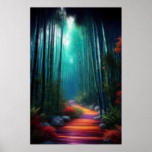 Bamboo Passage, A Väg av Brown Wood Poster