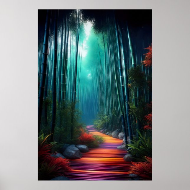 Bamboo Passage, A Väg av Brown Wood Poster (Framsidan)