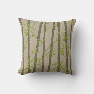 Bamboo Plant Linen look Kudde