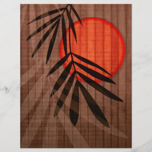 Bamboo & Red Måne Tropical Customical Template Reklamblad