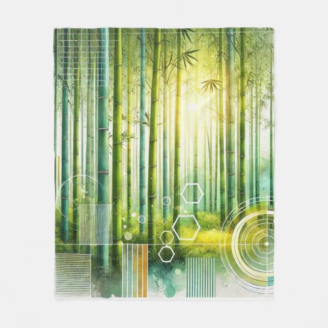 Bamboo Serenity Geometric Fleece Blanket (Framsidan)