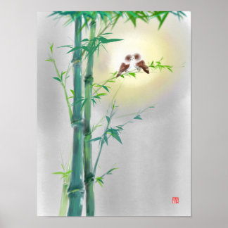 Bamboo Sparrow Par Bläck Art Print Poster