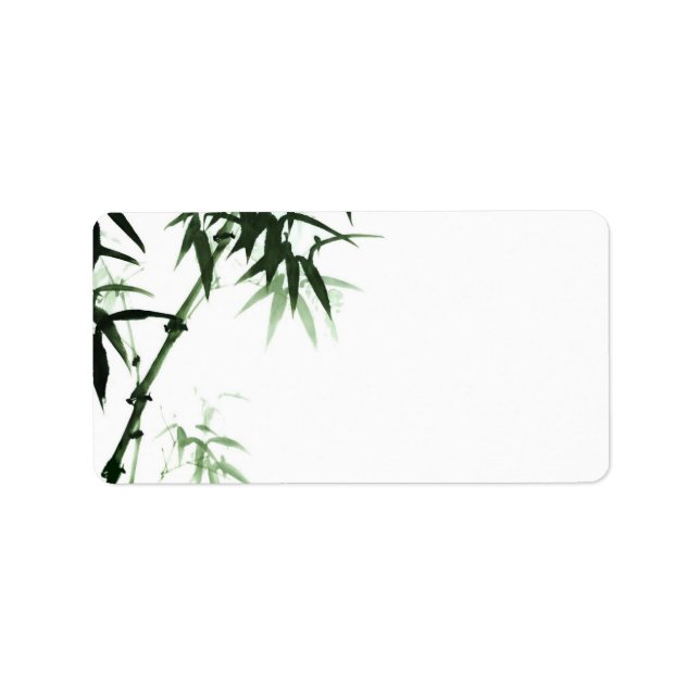 Bamboo Stalks l Oriental Zen Touch Blank Label Adressetikett (Framsidan)