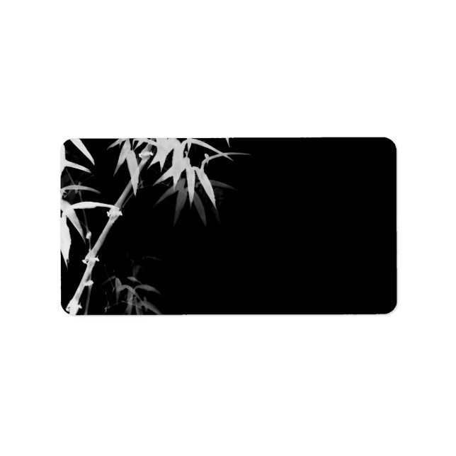 Bamboo Stalks l Oriental Zen Touch Blank Label Adressetikett (Framsidan)