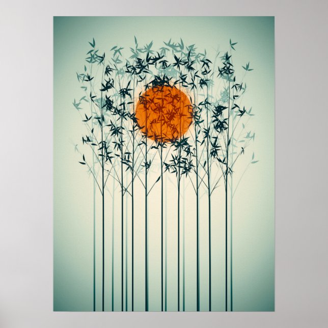 Bamboo Sunset Art Poster (Framsidan)