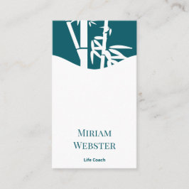 Bamboo Teal White Life Coach Porträtt Personal Visitkort