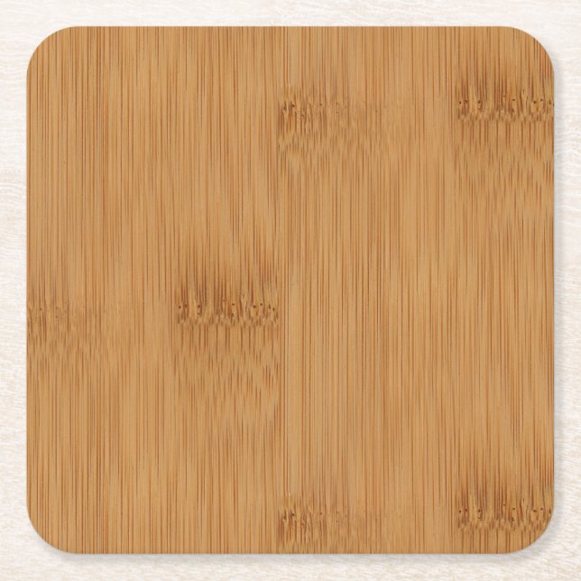 Bamboo Toast Wood Grain-utseende Underlägg Papper Kvadrat (Framsidan)
